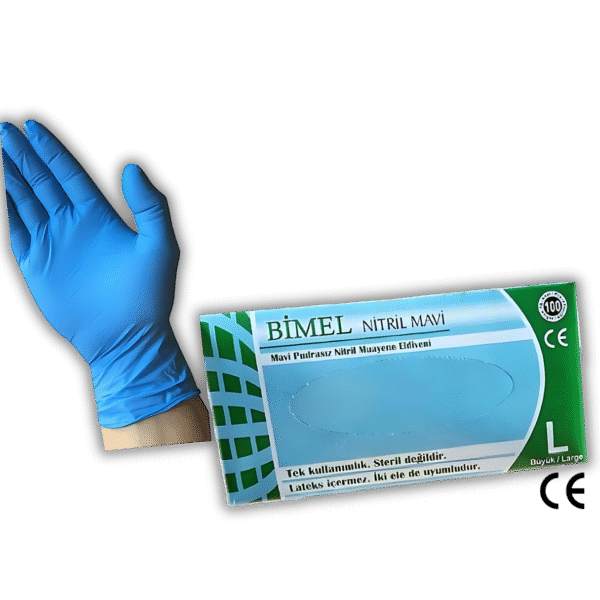 Bimel - Nitril Muayene Eldiveni Pudrasız S/L (100'Lük)