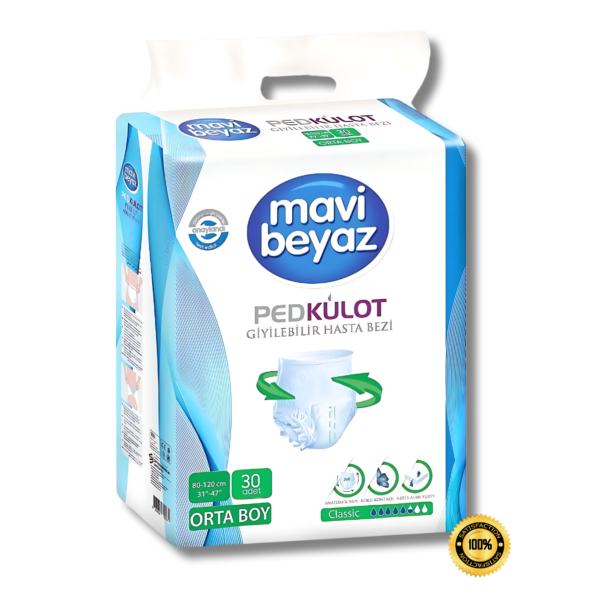 Mavi Beyaz-Külot Hasta Bezi L/M/XL 30'lu - Görsel 2