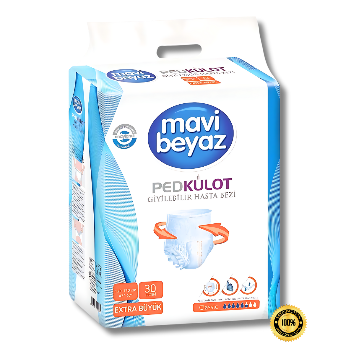 Mavi Beyaz-Külot Hasta Bezi L/M/XL 30'lu - Görsel 3