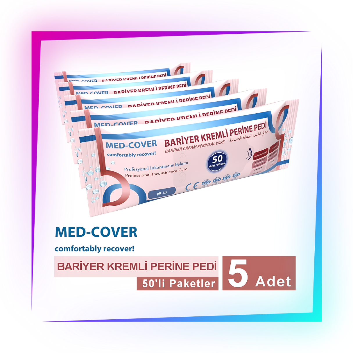 Bariyer Kremli Perine Bakım ve Temizleme Pedi (5 Paket)