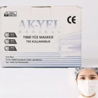 Akyel Maske Lastikli Filtreli 3 Katlı Beyaz 100 lü