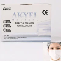 Akyel Maske Lastikli Filtreli 3 Katlı Beyaz 50 Li