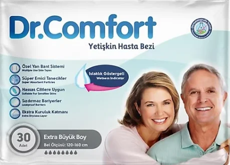 Dr. Comfort Hasta Bezi Bağlamalı XL 30 Adet