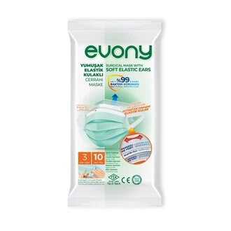Evony Meltblown Çocuk Maskesi Yeşil 10 Adet