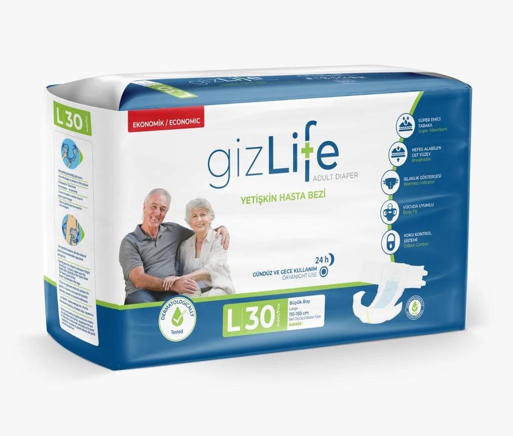 Gizlife Hasta Bezi Bağlamalı Large 30 Adet